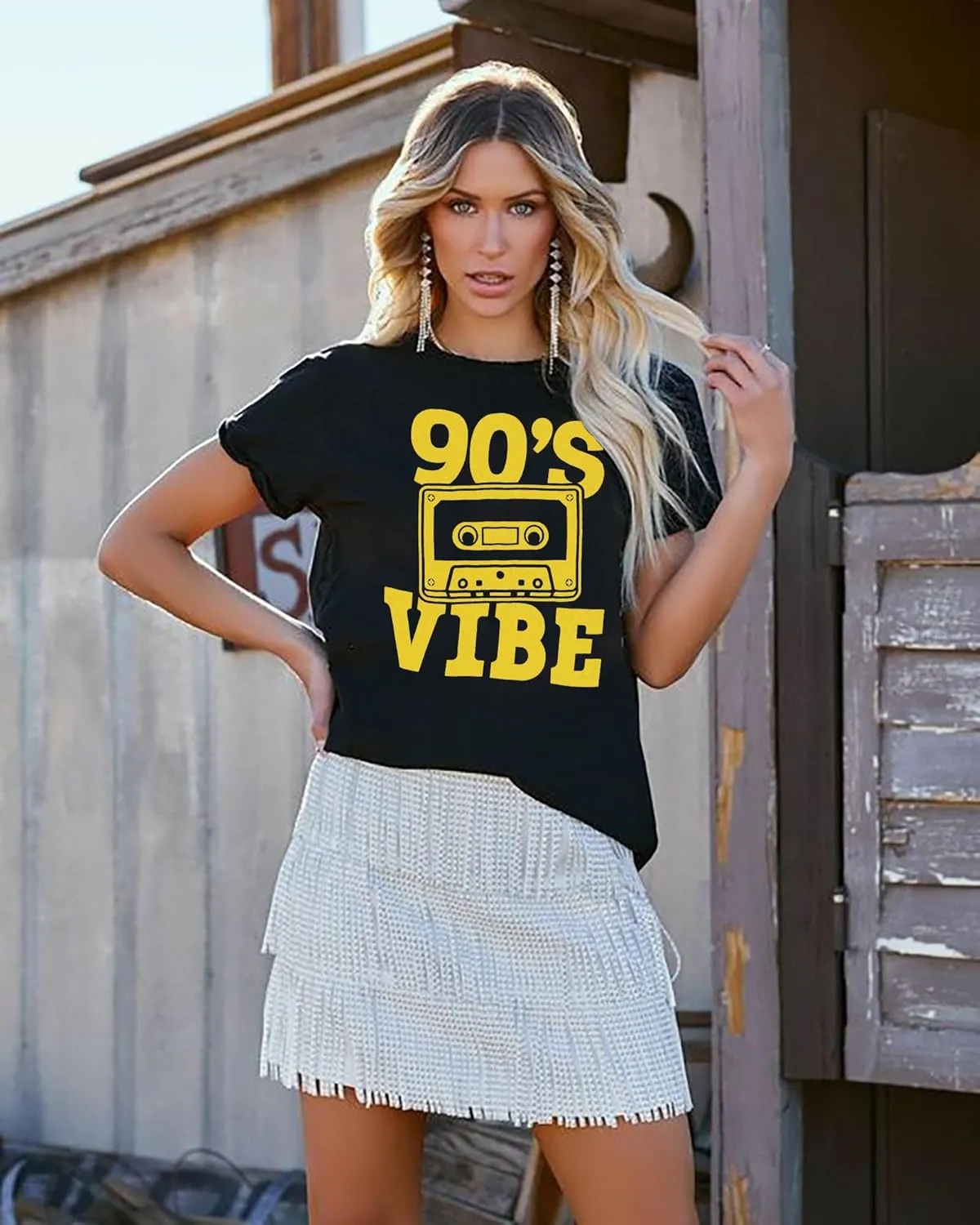 90s Shirt for Women Back to The 90's Shirt Vintage 1990s Theme Party Shirt Retro Casual Loose Tee Tops