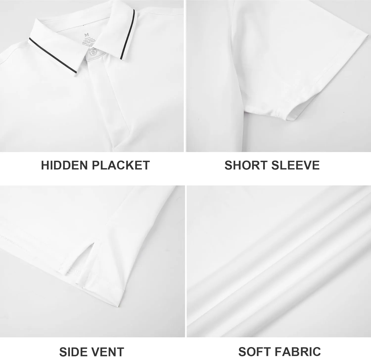 Alex Vando Mens Seamless Golf Shirt Moisture Wicking Quick-Dry Tailored Fit Polo Shirts