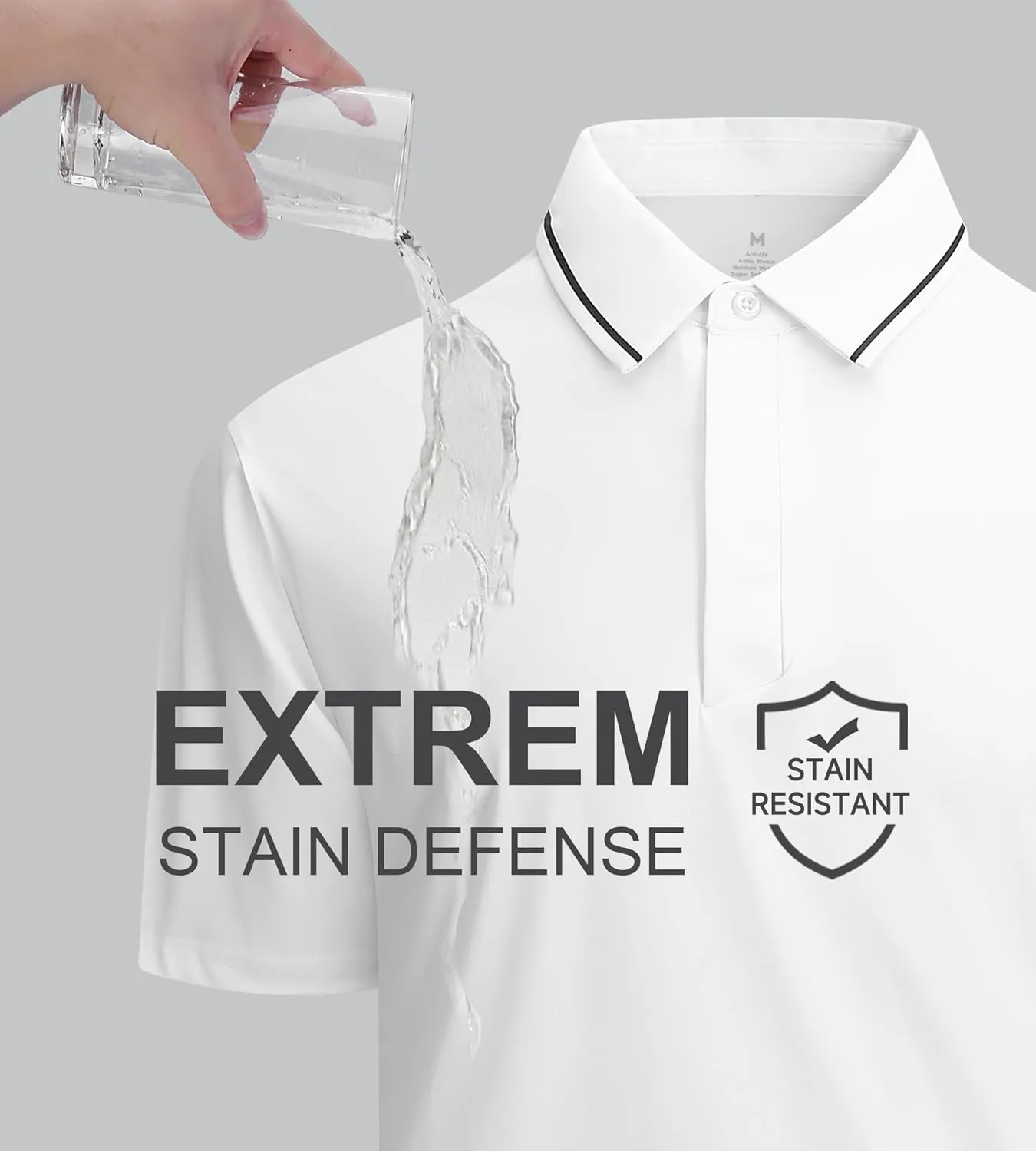 Alex Vando Mens Seamless Golf Shirt Moisture Wicking Quick-Dry Tailored Fit Polo Shirts