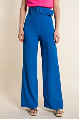 Belted High Waist Wide Leg Pants
