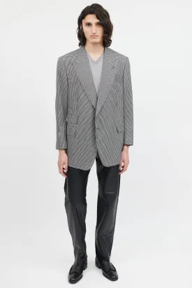 Black & White Wool Houndstooth Blazer