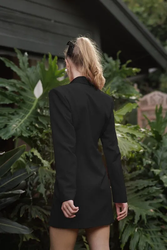 Black Embellished Blazer Dress
