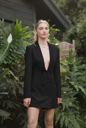 Black Embellished Blazer Dress