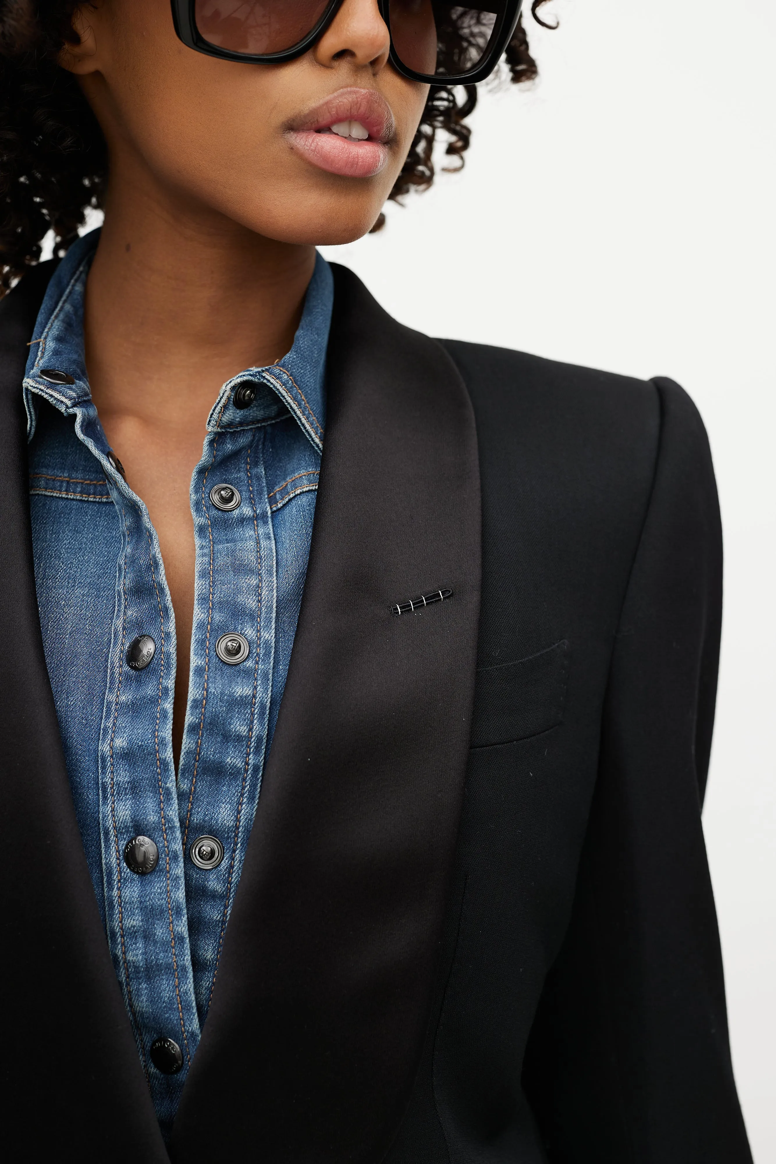 Black Wool Silk Shawl Tuxedo Blazer