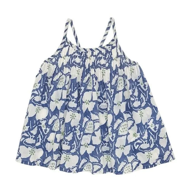 Blouse bleu imprimée