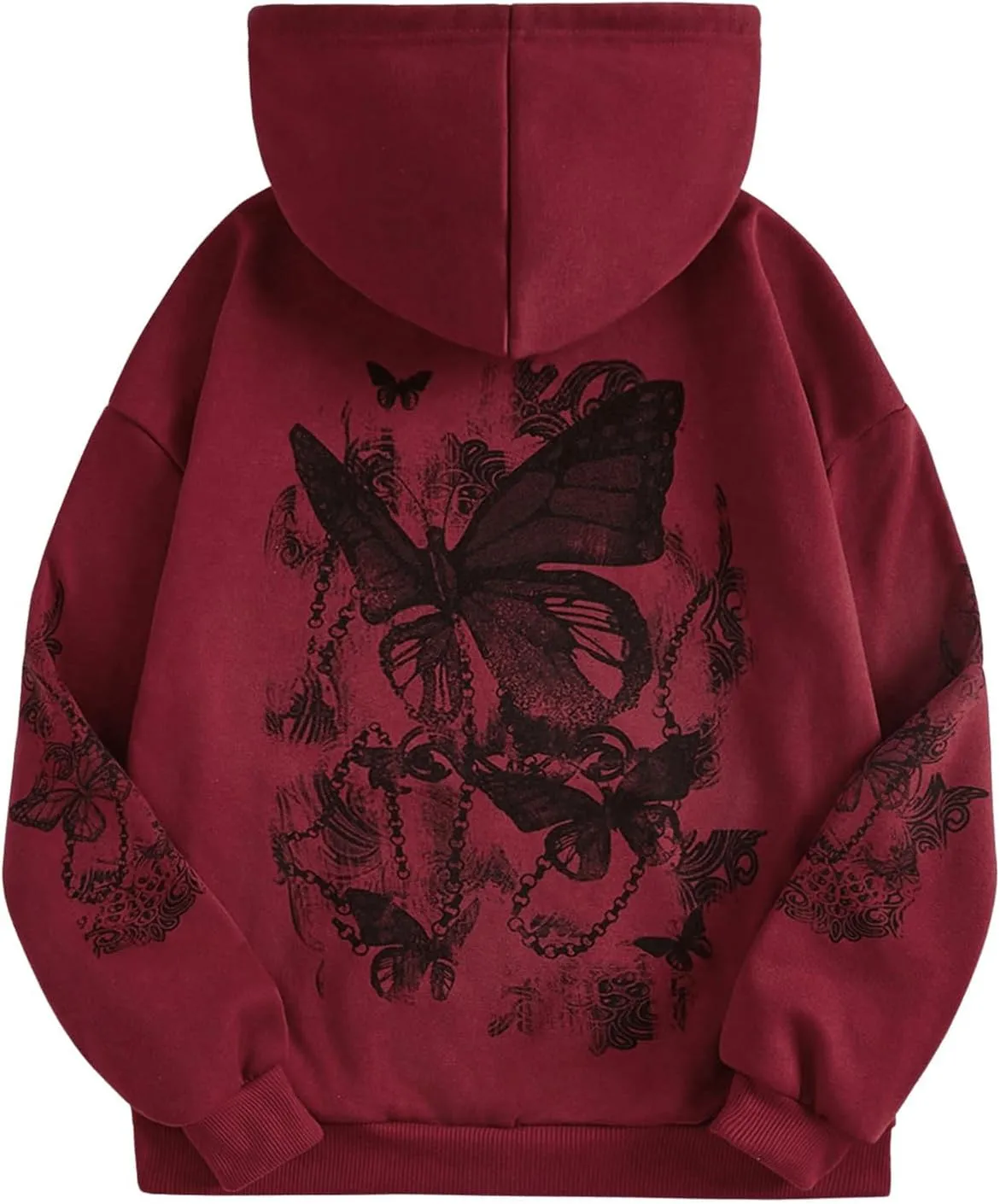 COZYEASE Women's Slogan Graphic Print Drawstring Hoodie Kangaroo Pocket Thermal Sweatshirt