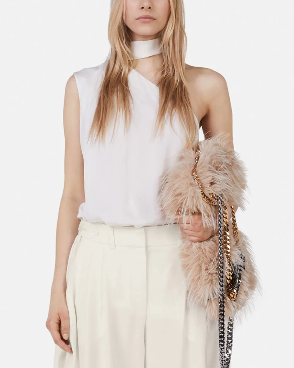 Cream Scarf Blouse