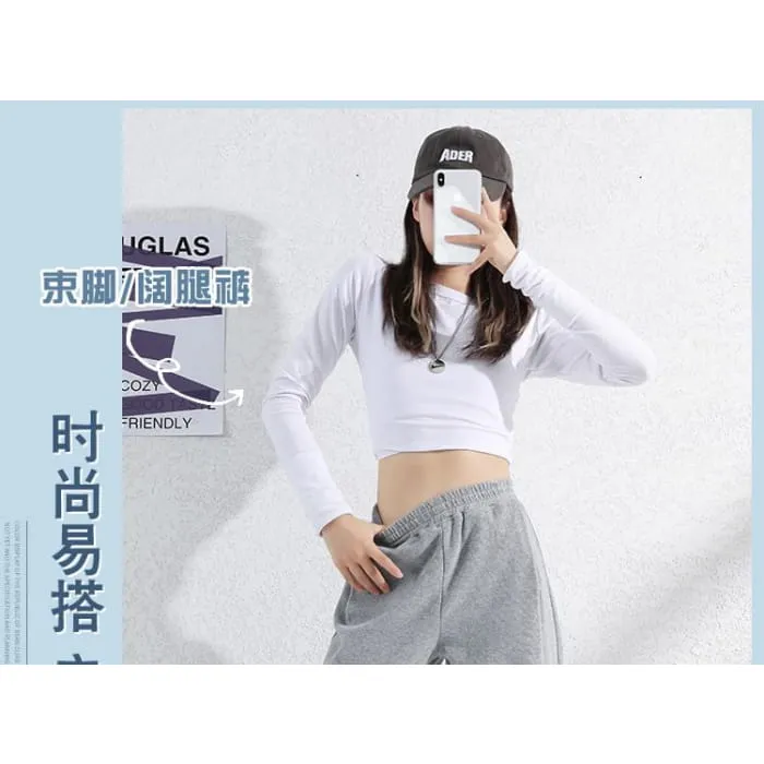 Elastic Waist Plain Sweatpants