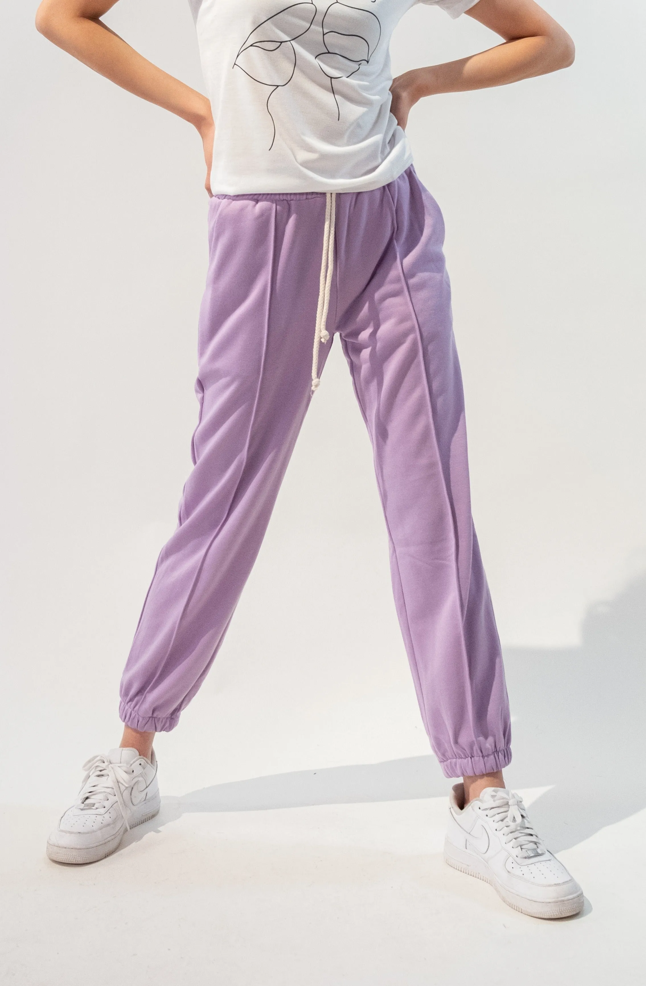 Elastic Waist Pleated Joggers