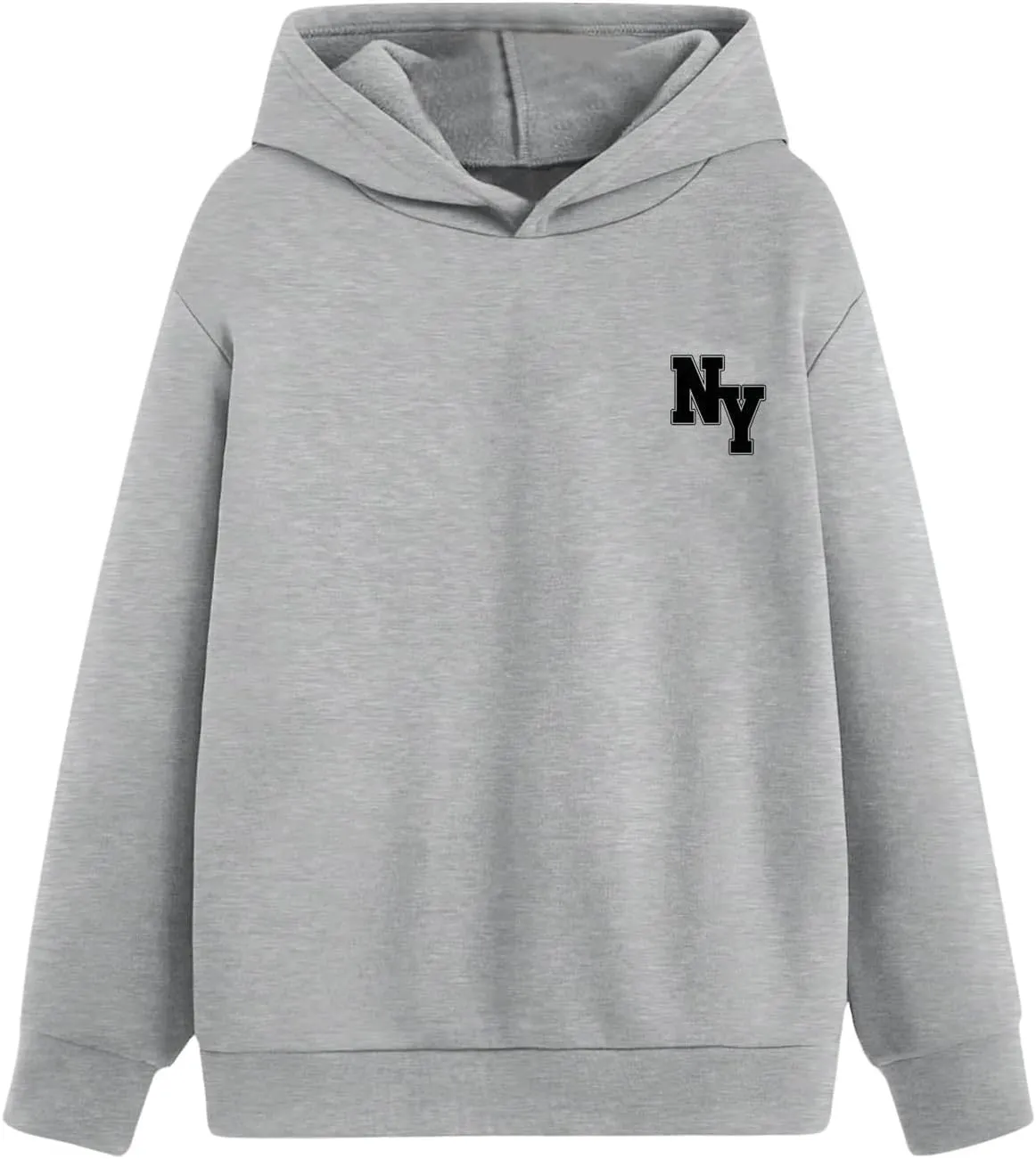 Floerns Boys Graphic Print Sweatshirt Long Sleeve Drop Shoulder Pullover Hoodie