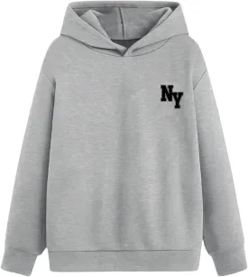 Floerns Boys Graphic Print Sweatshirt Long Sleeve Drop Shoulder Pullover Hoodie