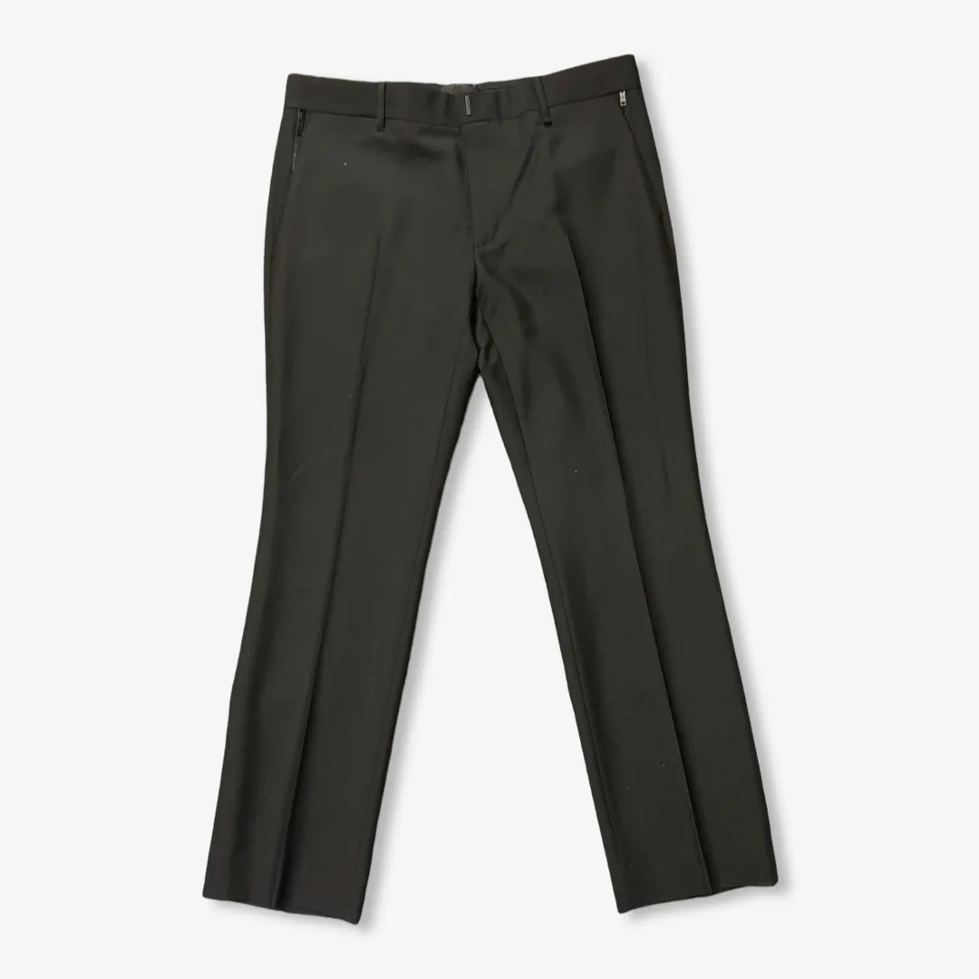 Givenchy Men's Black Wool and Mohair Blend Smart Trousers