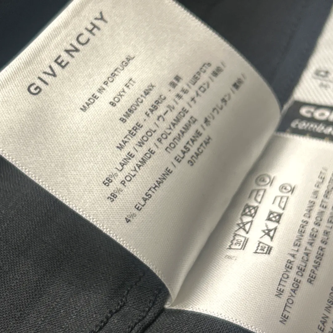 Givenchy Men's Wool Dark Gray Oversized Asymmetrical Shirt