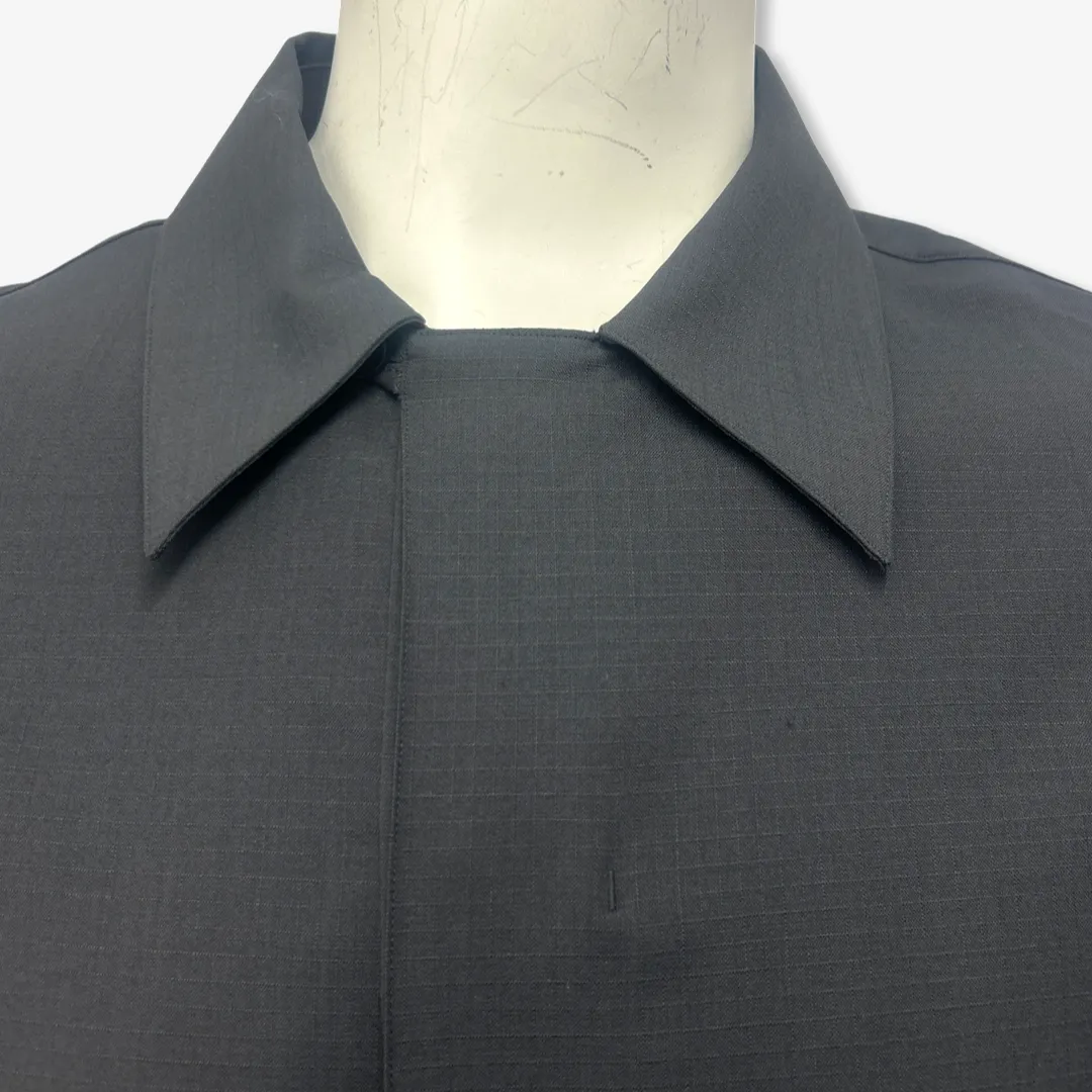 Givenchy Men's Wool Dark Gray Oversized Asymmetrical Shirt