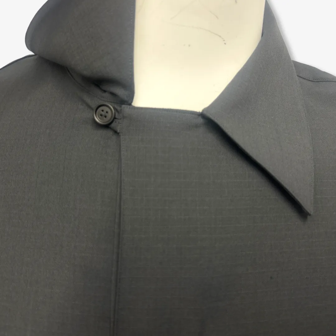 Givenchy Men's Wool Dark Gray Oversized Asymmetrical Shirt