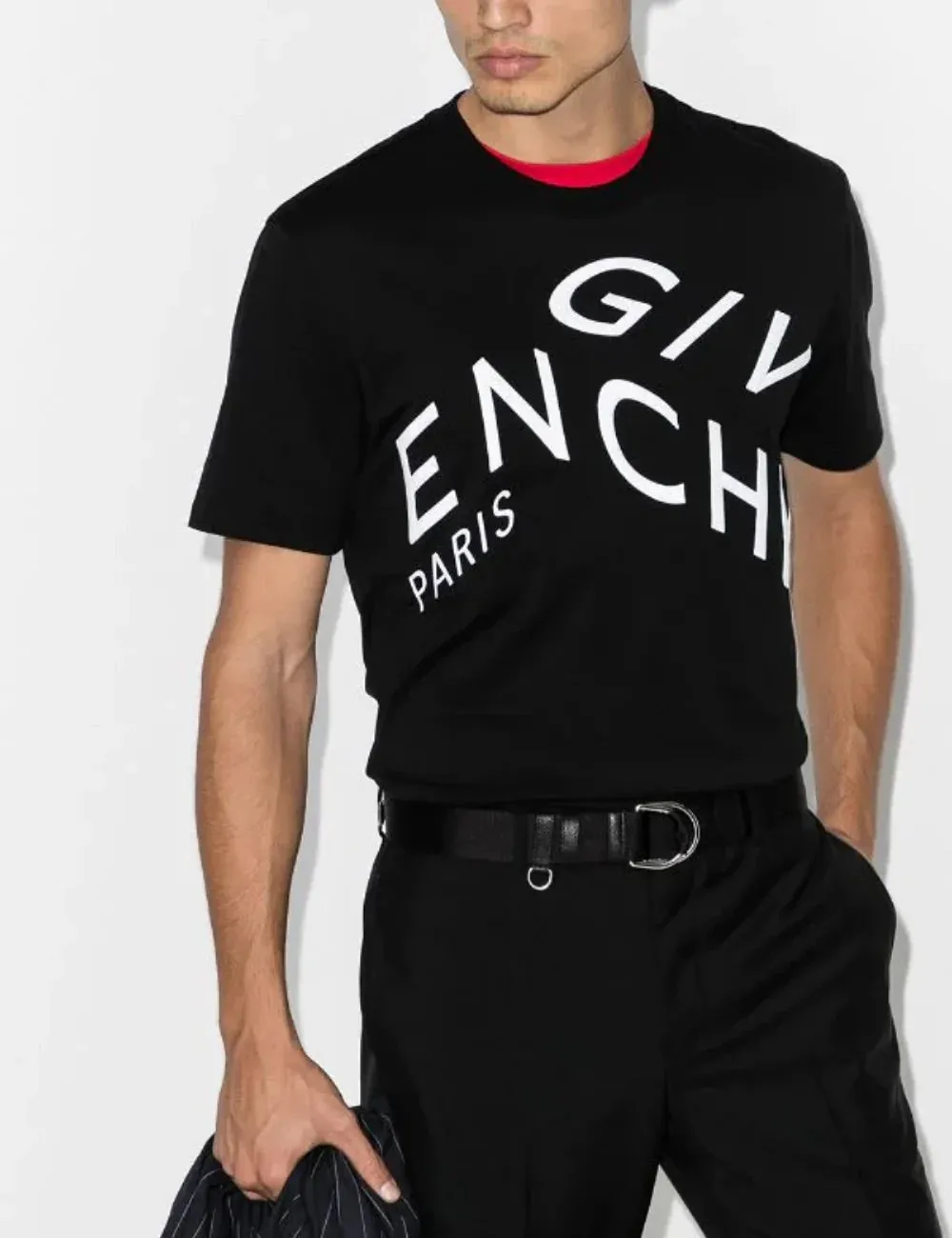 Givenchy Refracted Embroidered Logo T-Shirt Black Oversized Fit