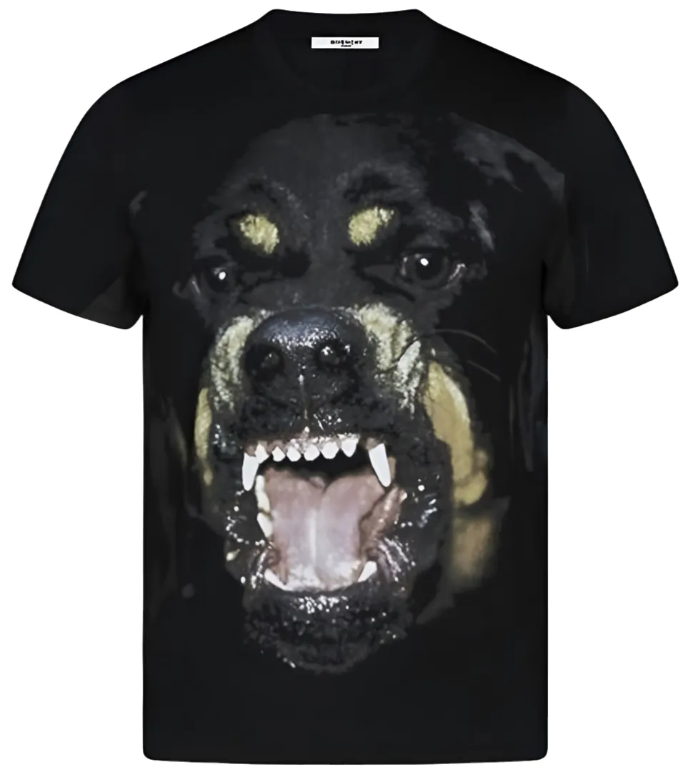 Givenchy Rottweiler Printed T-Shirt Black Oversized Fit