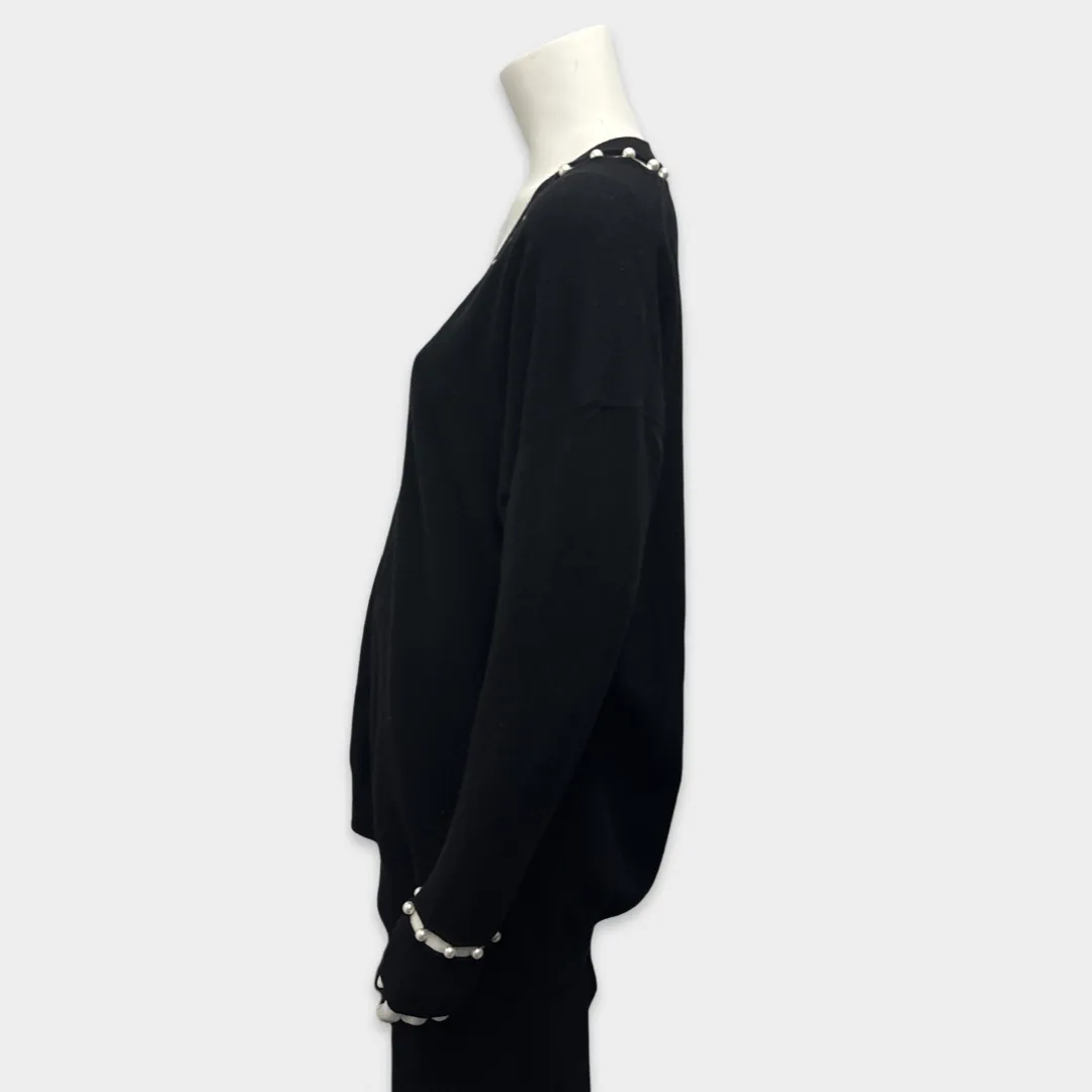 Givenchy Women's Black wool Sweater with pearl details