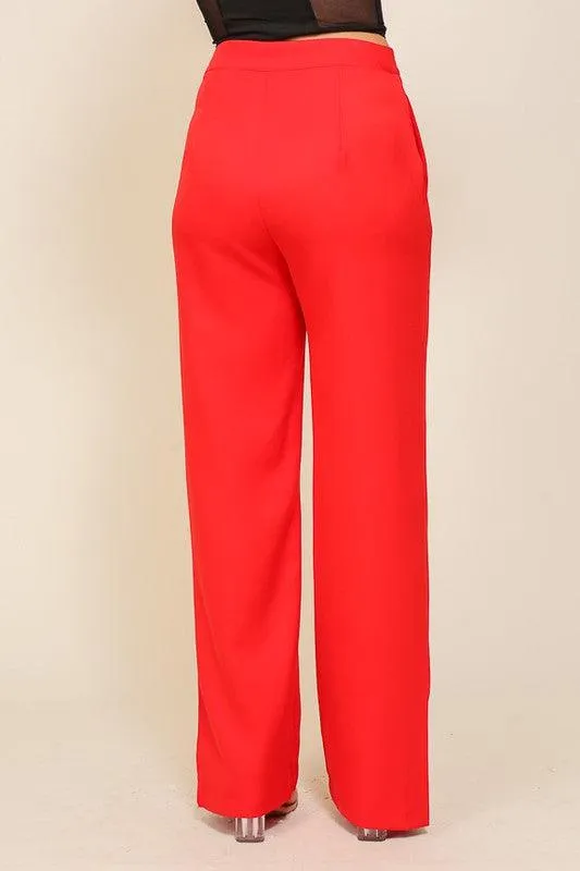 High waisted wide leg slacks
