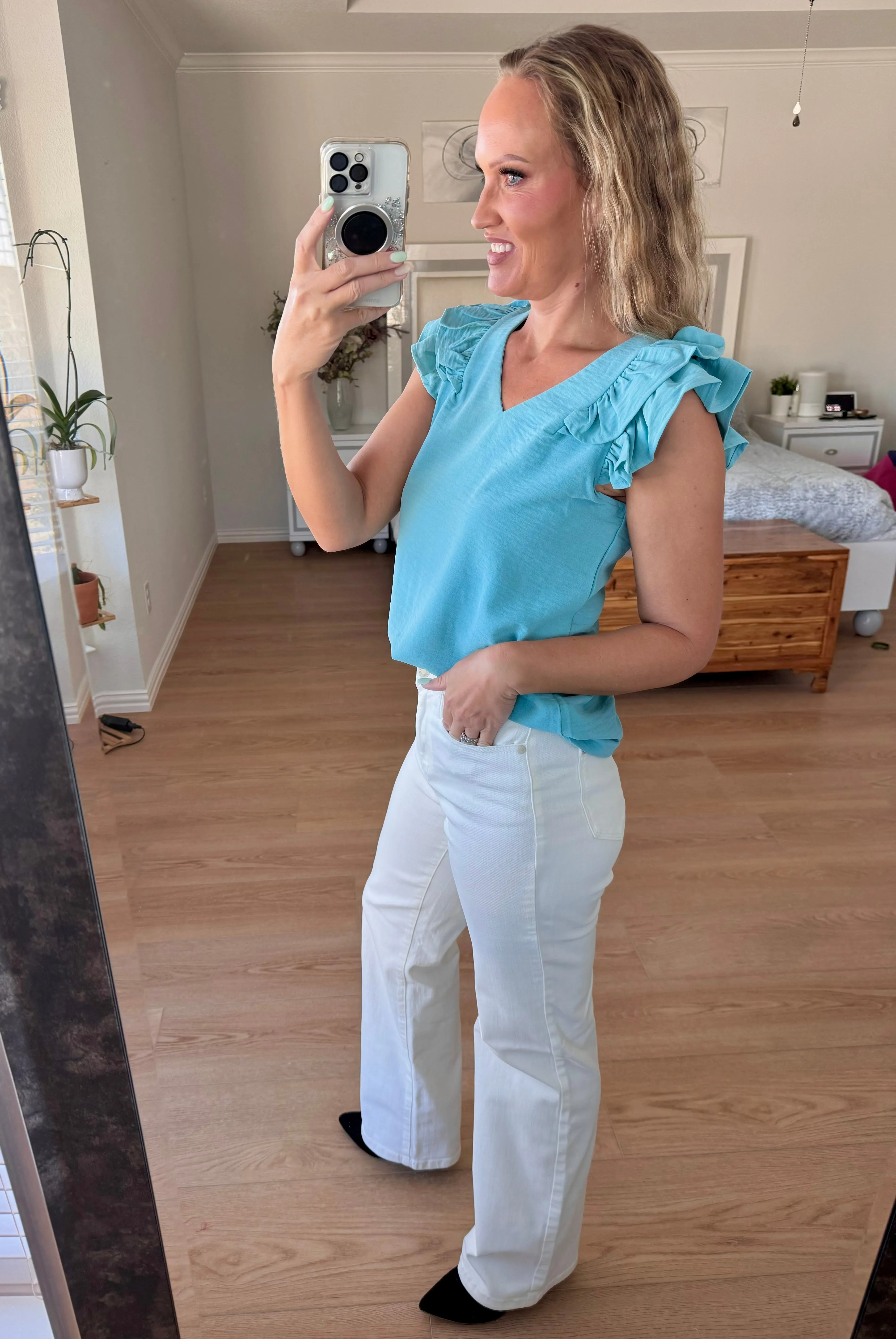 Kristen Wide Leg Braided Waist Judy Blue Jeans