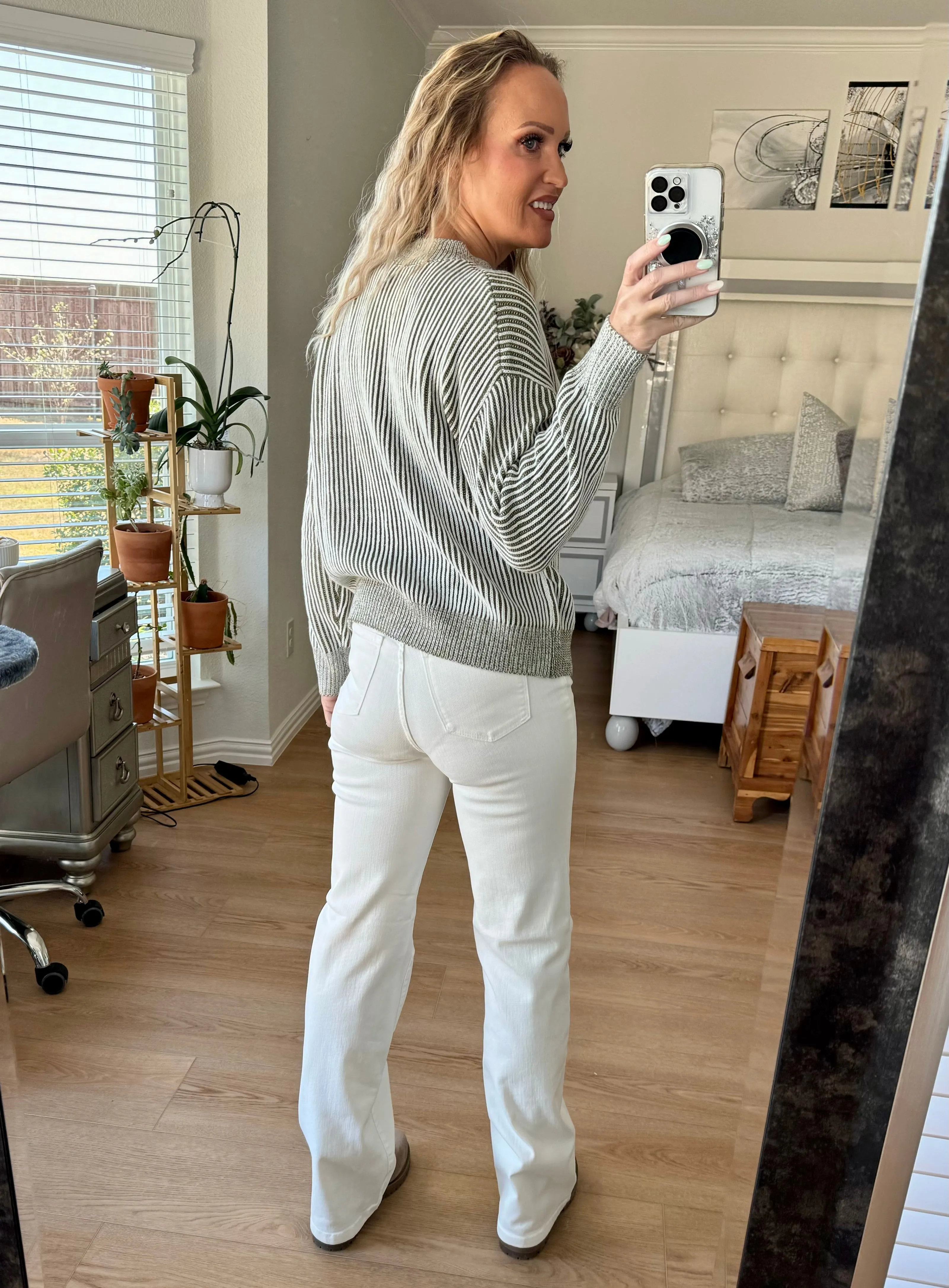 Kristen Wide Leg Braided Waist Judy Blue Jeans