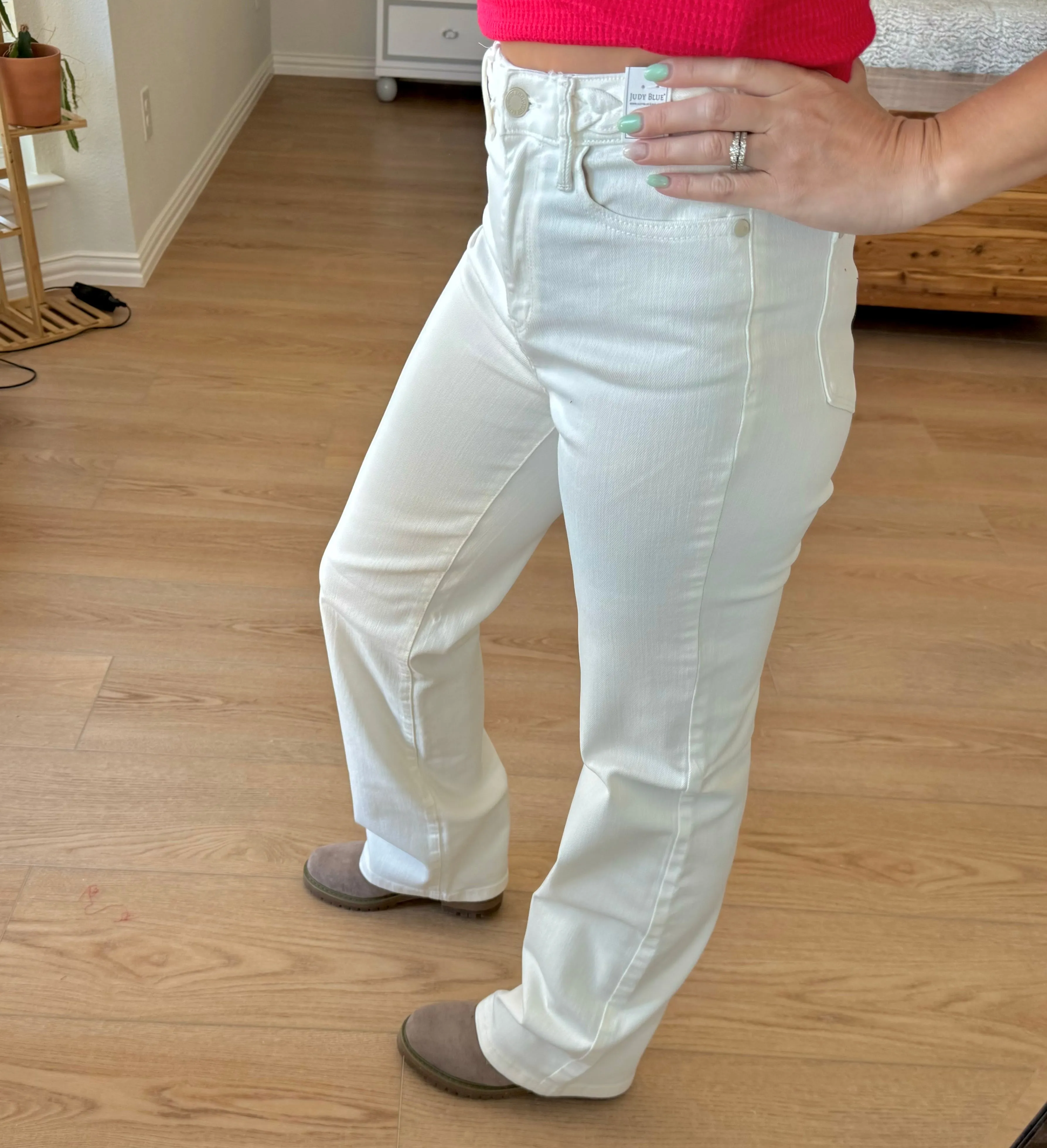 Kristen Wide Leg Braided Waist Judy Blue Jeans