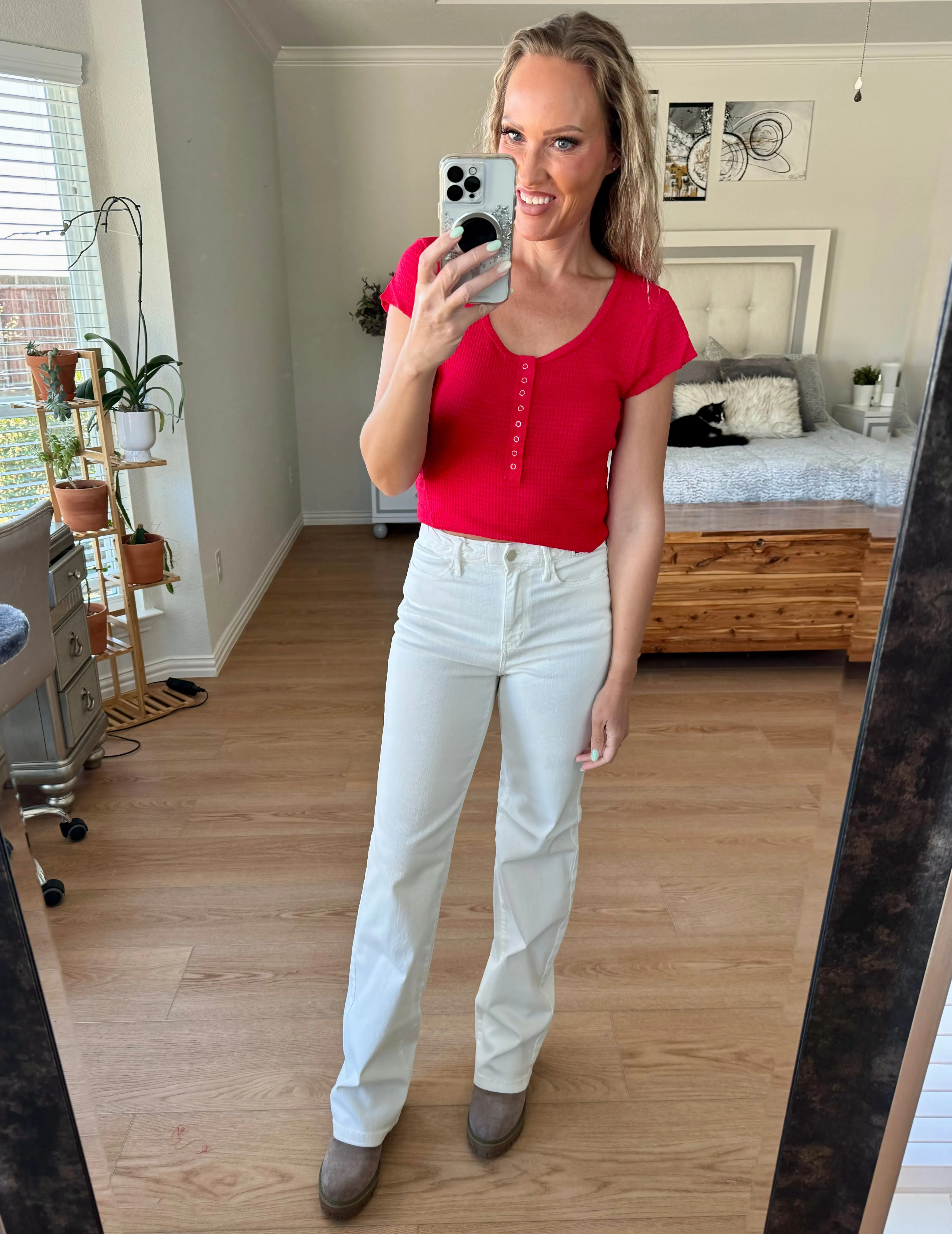 Kristen Wide Leg Braided Waist Judy Blue Jeans