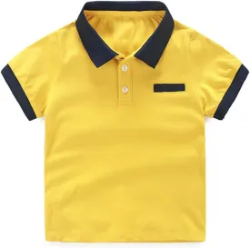 LittleSpring Boys Girls Polo Shirt School Uniform Short Sleeve Pique Polo T Shirt for Kids