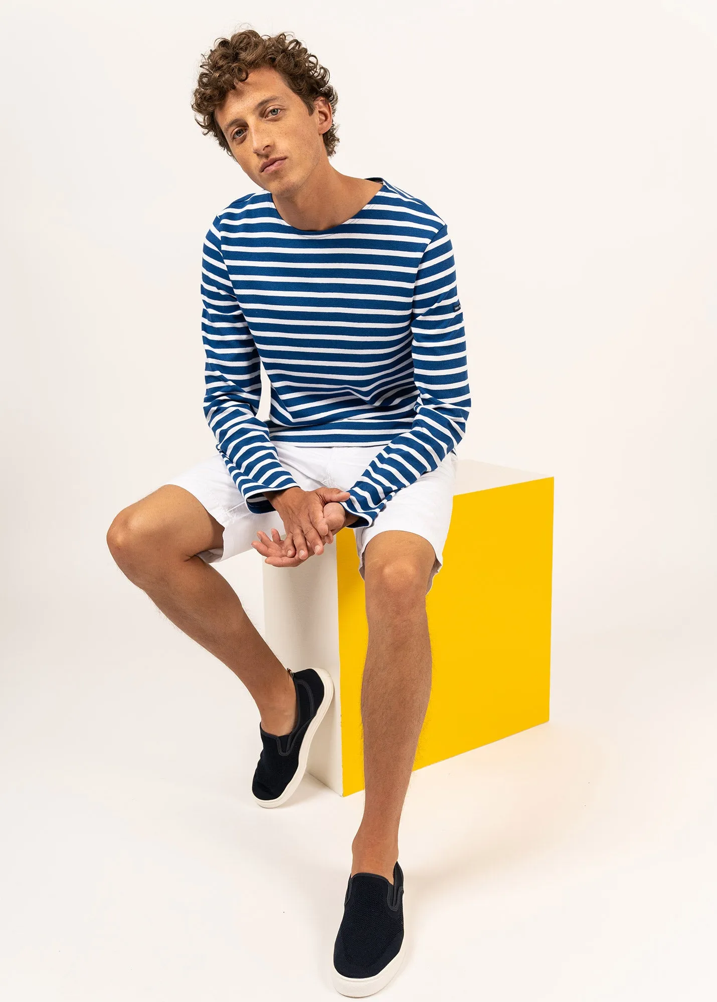 Meridien unisex striped sailor shirt - regular fit, in thick cotton (GITANE/NEIGE)