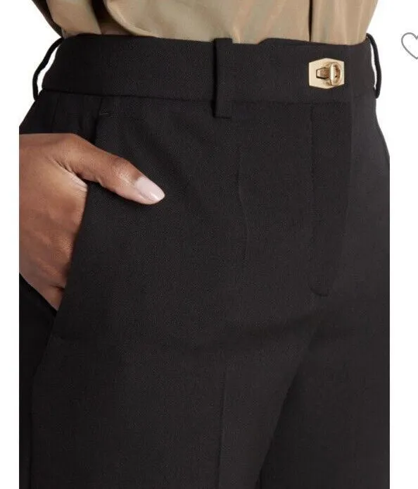New $990 Givenchy Women Wool Cigarette Pants Black 8 US/40 It Italy