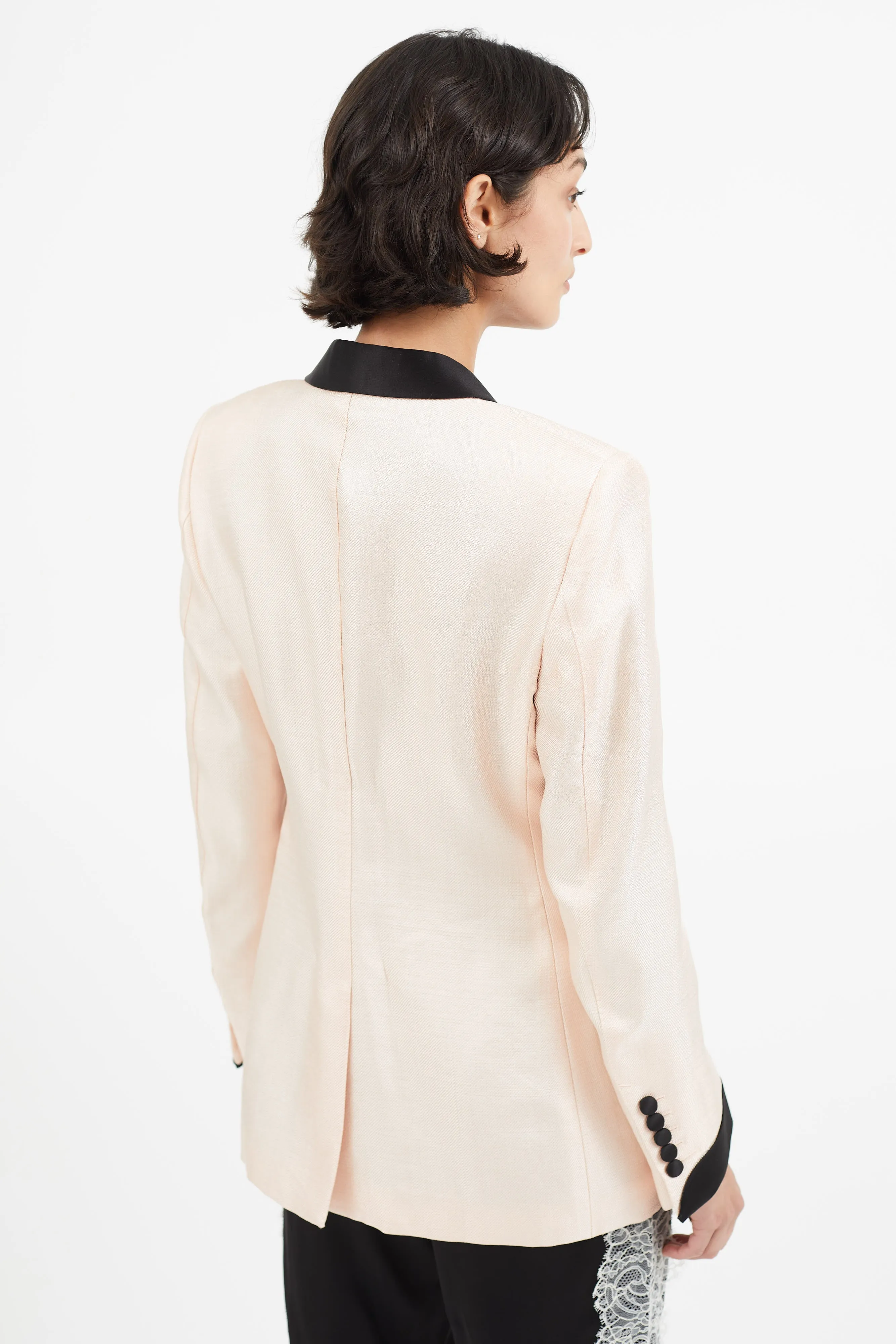 Pink & Black Shawl Blazer