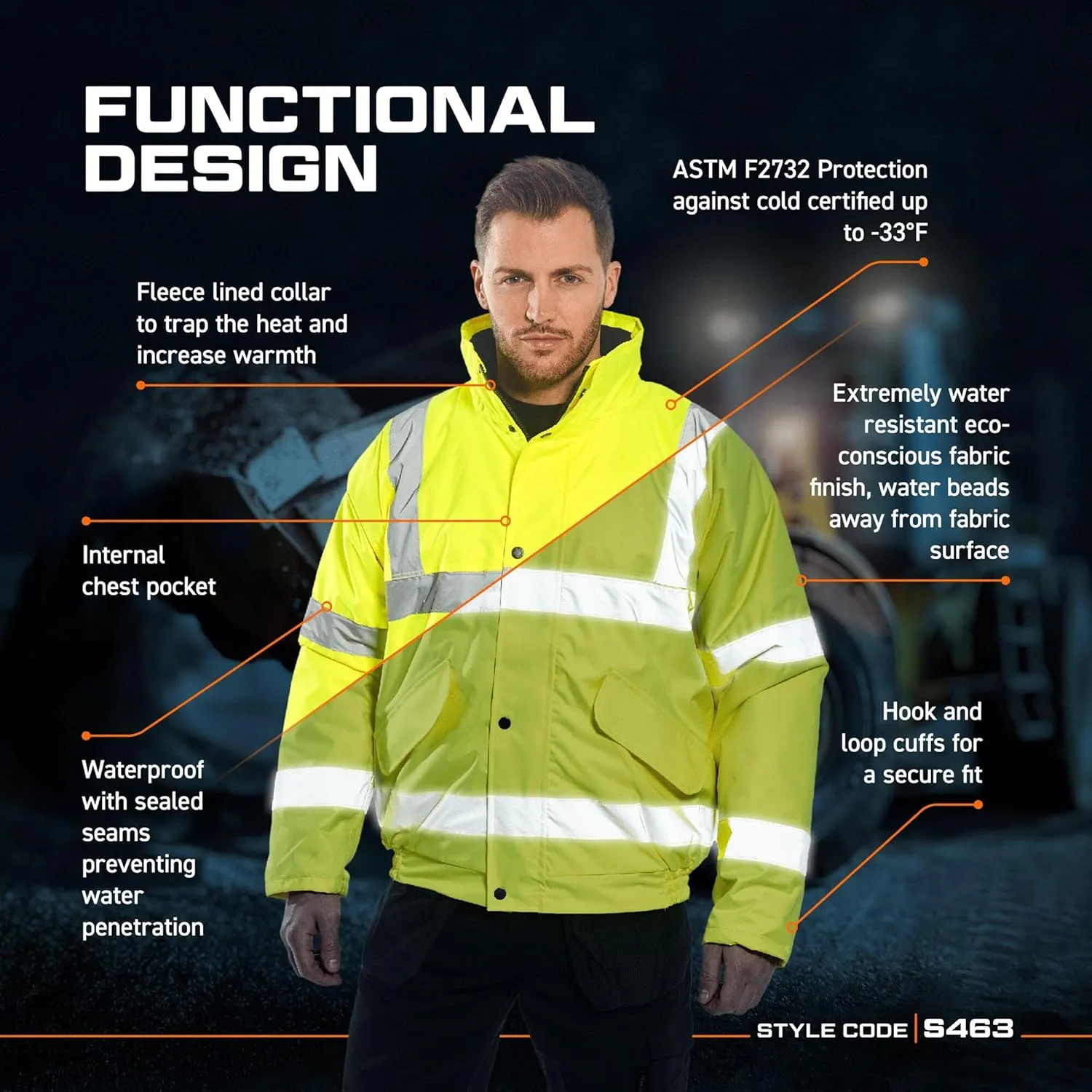Portwest Hi-Vis  Viz  Rain ANSI 3,3 XL