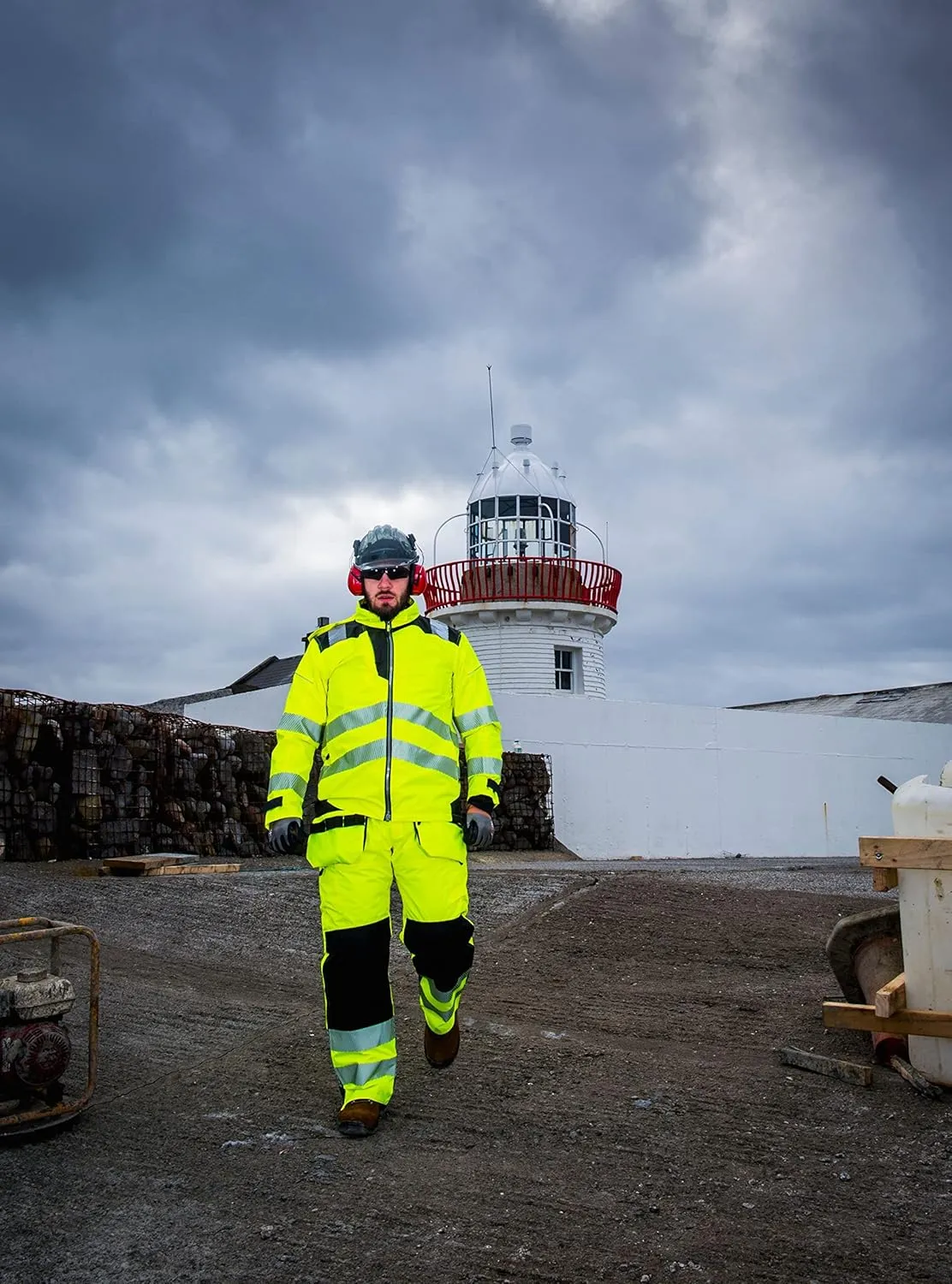 Portwest PW3 Hi-Vis Winter Jacket Work Safety Protective Reflective Waterproof Coat ANSI 3, X Large