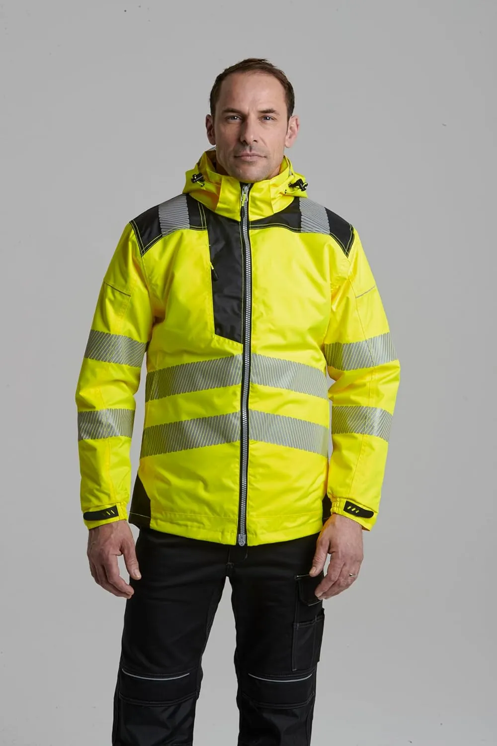 Portwest PW3 Hi-Vis Winter Jacket Work Safety Protective Reflective Waterproof Coat ANSI 3, X Large
