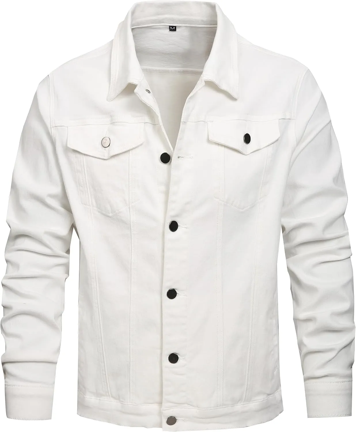 QIMYUM Jean Jacket For Men, Distressed Slim Denim Jacket