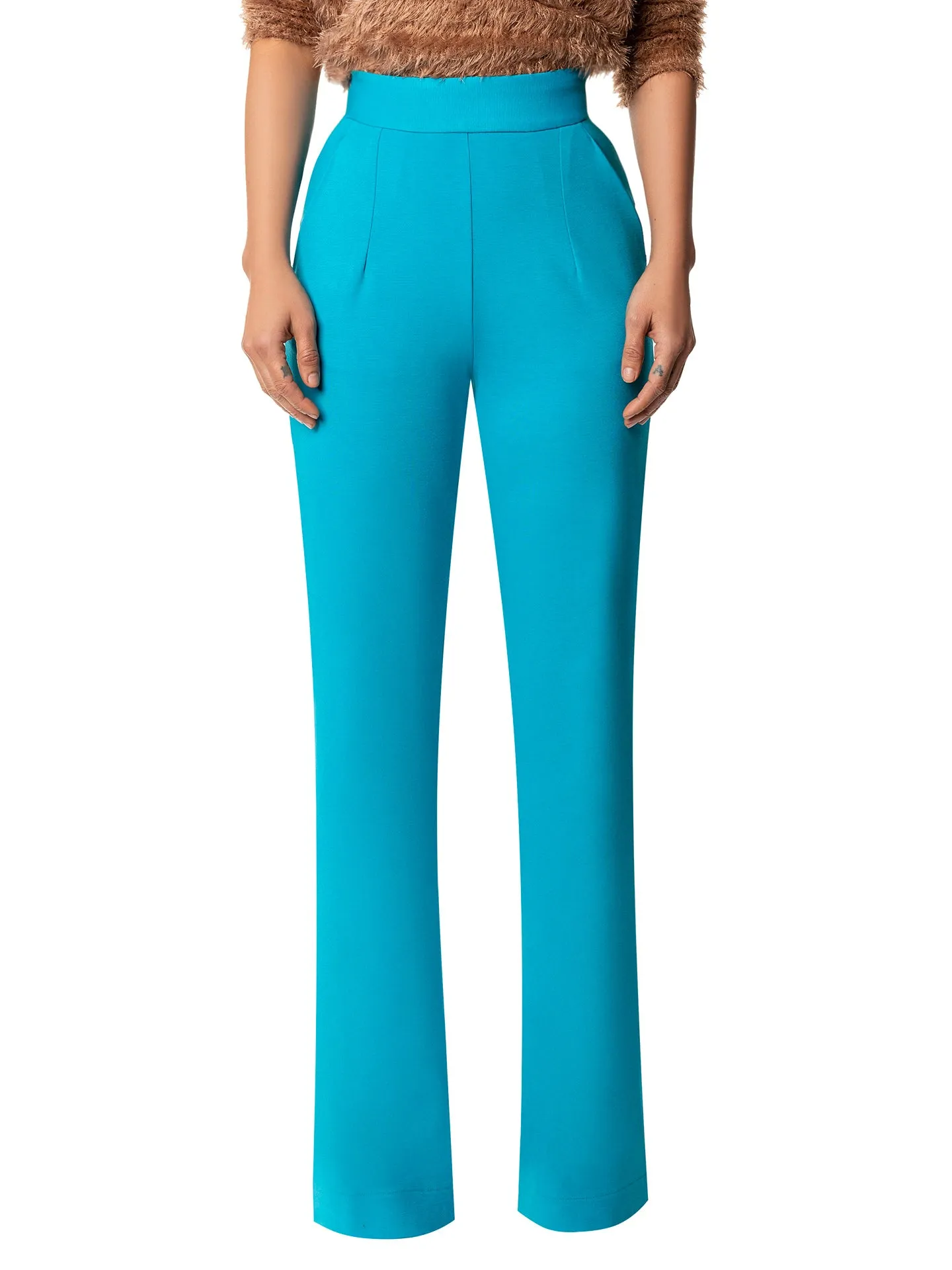 "Solange" Teal High Waist Pants