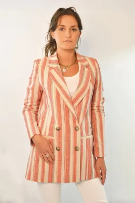 Striped Double Breasted Blazer