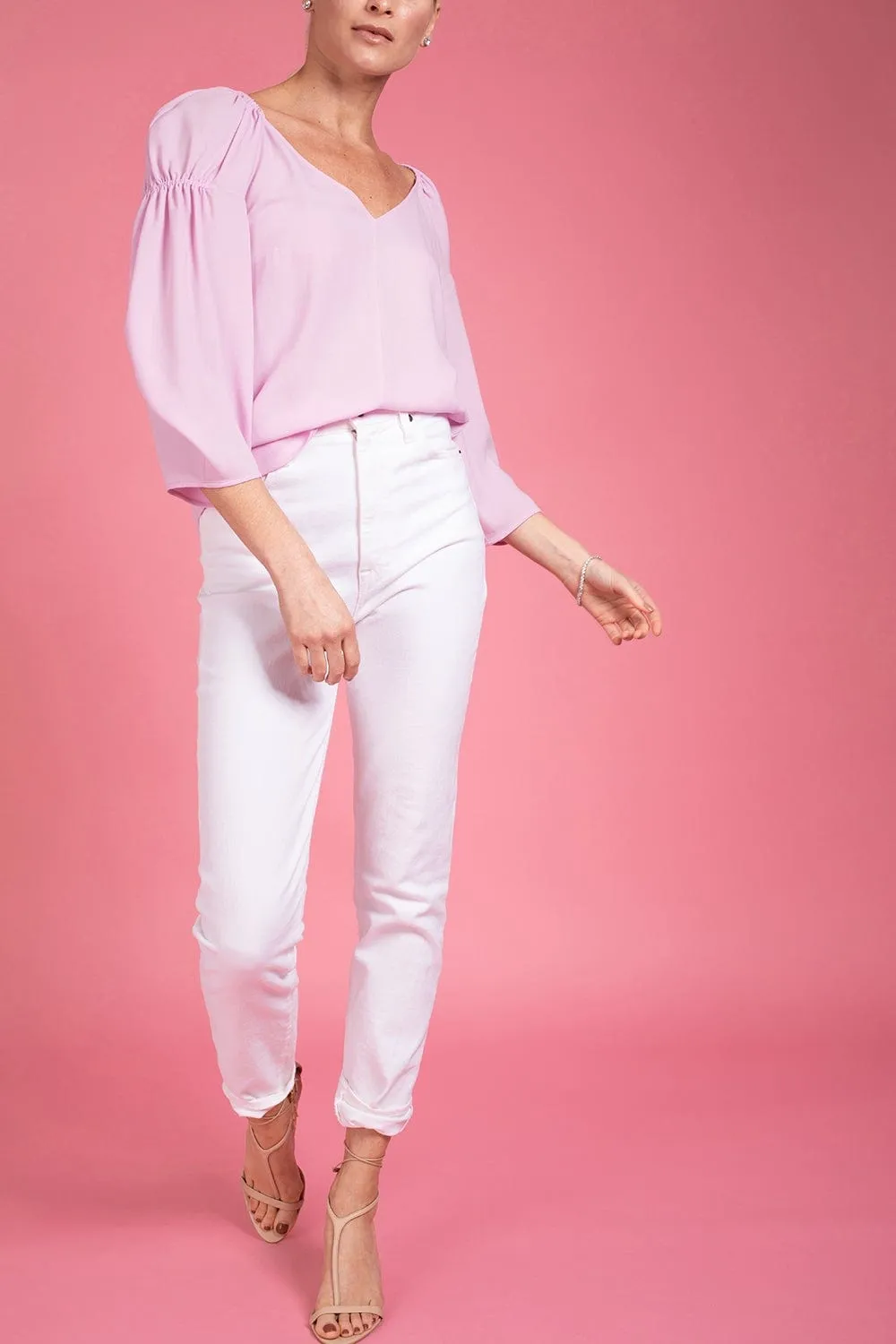V Neck Blouse - Orchid