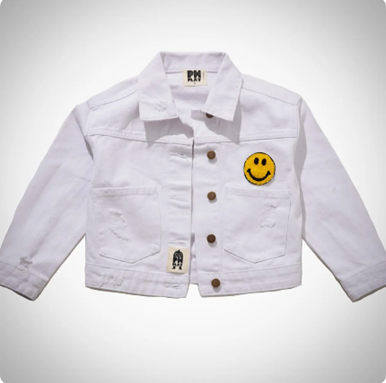 White Patched Denim Jacket