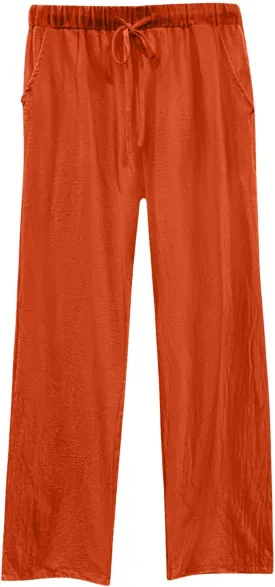 Womens Summer Wide Leg Business Casual Chute Pants Loose Drawstrings High Waisted Long Trousers with Pockets